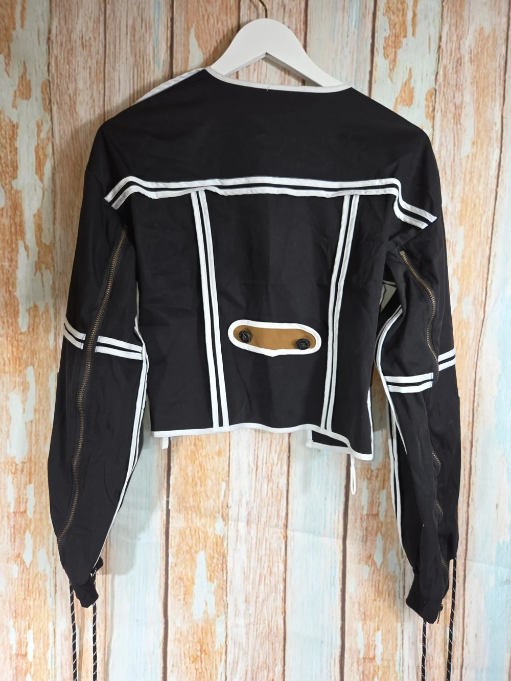 Amber Holic Streetwear Cropped Black Brown Green Jacket. 100% Cotton. Sz M